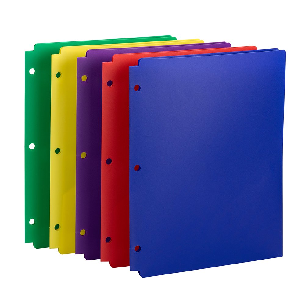 Smead Poly Snap-In Two-Pocket Folder, Letter Size, Assorted Colors, 10 per pack (87939)